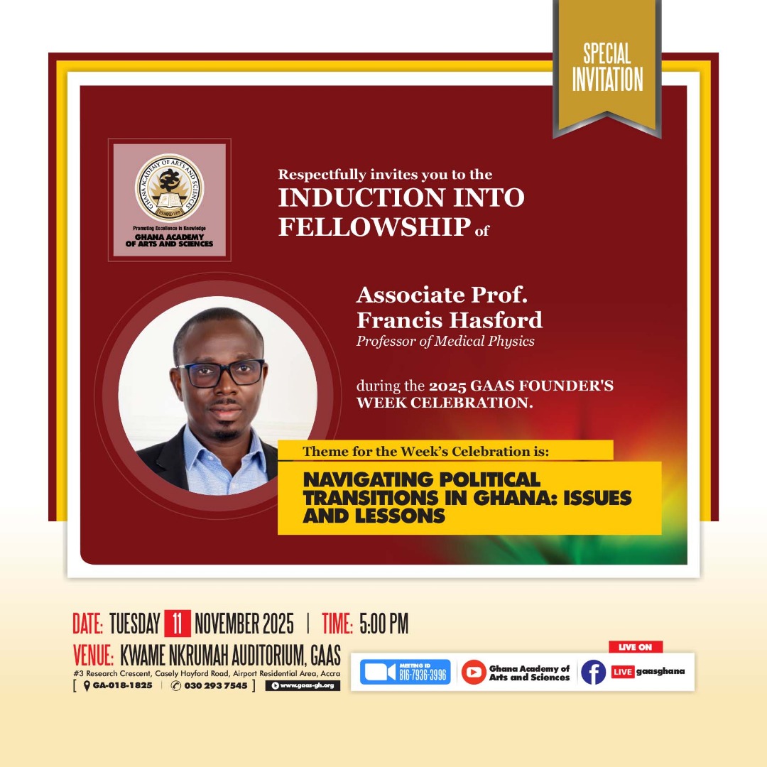 GYA Member, Prof. Francis Hasford Inducted as GAAS Fellow